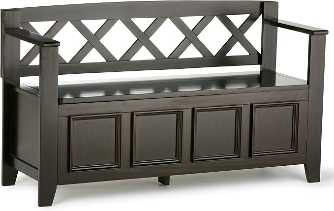SIMPLIHOME Amherst Entryway Storage Bench by SimpliHome