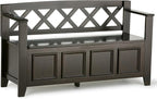 SIMPLIHOME Amherst Entryway Storage Bench by SimpliHome