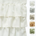 jinchan Ruffled Valance Curtain Slubbed Crossed Hatch Kitchen Valance - Image 5