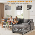 111.4" L-Shaped Cloud Chenille Sofa Sectional Couch - Image 4