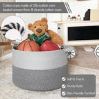 INDRESSME Extra Large Laundry Basket, Cotton Rope Blanket Basket - Image 2