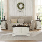 Furnideco Farmhouse Lift Top Coffee Table, Square Wood Center Table - Image 5