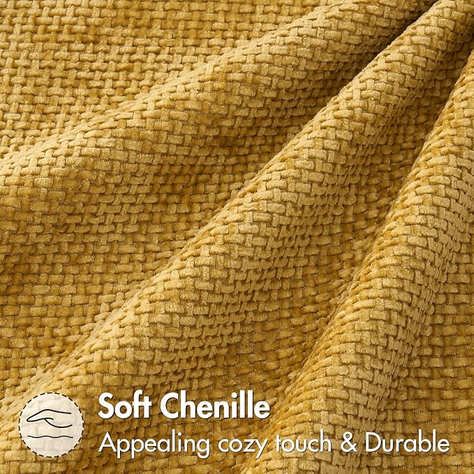 MIULEE Decorative Couch Throw Pillow Covers 18x18 in Mustard Yellow 2 Pack | - Image 6