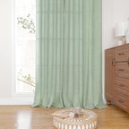 YoungsTex Sage Green Linen Curtains 48 Inch Length - Image 7