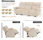 MCombo 87.8" Wall Hugger Power Reclining Sofa, 3-Seat Triple Recliner Couch - Image 3