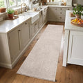 2x8 Oatmeal/White Runner Rug Washable Non-Slip by Unknown