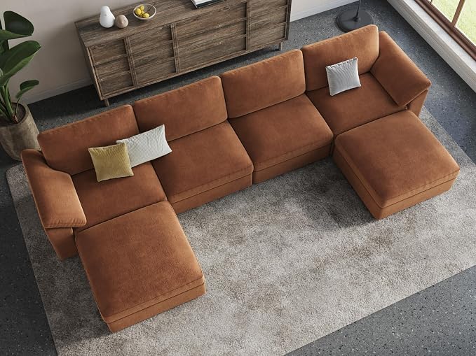 EASE MOOSE Modular Sectional Couch, Oversized Deep Seat U Shape Sectional Couch - Image 4