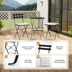VINGLI Outdoor Folding Bistro Table and Chairs Set of 2, 3-Piece Bistro Set - Image 8