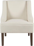 Homepop Upholstered Classic Swoop Arm Accent Chair Home Décor, Warm Ivory - Image 6