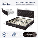 Allewie Upholstered King Size Platform Bed Frame - Image 2