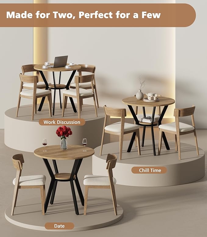 Round Kitchen Tables for 2-4, 31.5" Small Dining Tables - Image 5