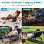 ABORON Heavy Duty Tanning Chair, 5-Gear Outdoor Folding Chaise Lounge Chair - Image 5