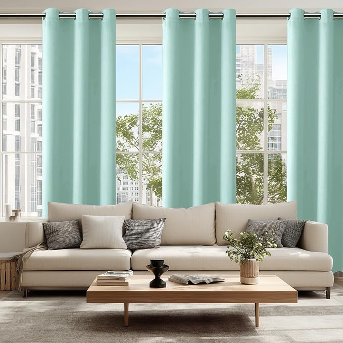Blackout Curtains for Bedroom, 42 x 84 Inches Long, 2 Panels, Aqua | Thermal - Image 7