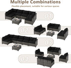 LOUVIXA 7 Piece Outdoor Patio Furniture Set, Outdoor Sectional Sofa, Wicker - Image 3