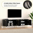 TV Stand for 80 Inch TV, Fluted TV Stand for Living Room, Mid Century Modern TV - Image 5