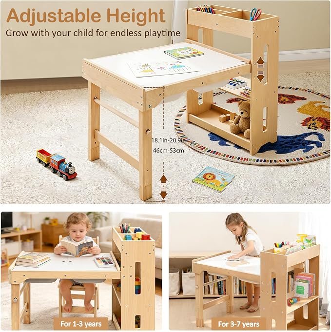 WINGYZ Sensory Table and Chairs, Toddler Activity Table and 2 Chair Set - Image 6