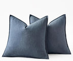 MIULEE Decorative Linen Euro Sham Pillow Covers 26x26 Inch Blue Ashes | Boho - Image 7