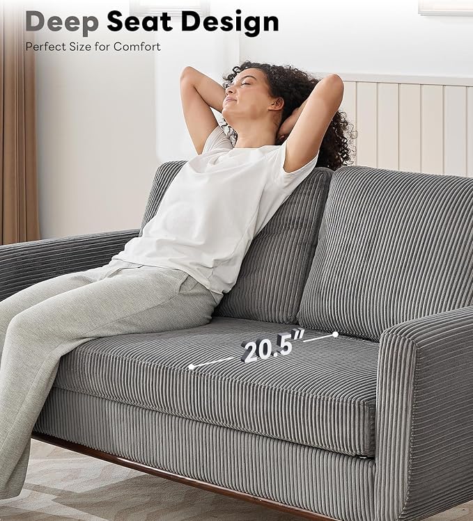 Kingfun 65" Corduroy Love Seat - Image 3