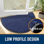 OLANLY Half Circle Front Door Mat 47x30, Waterproof Heavy-Duty Doormat | Blue - Image 4