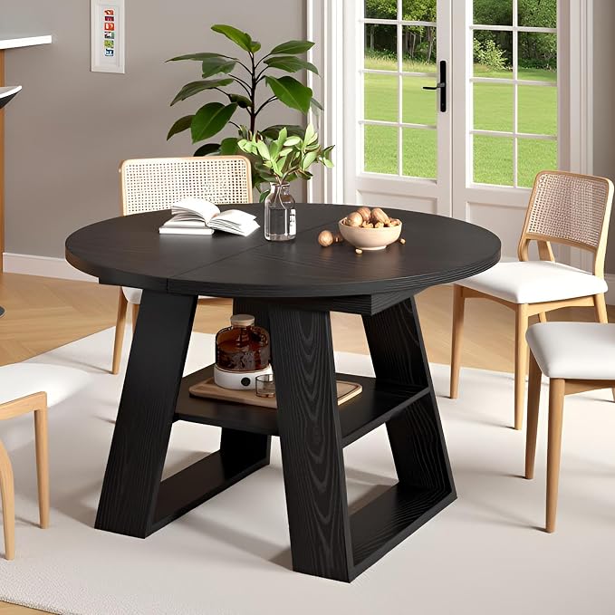 43.3in-59in Extendable Round Dining Table - Image 5