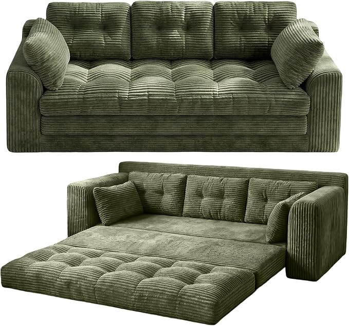 Homkdom 3 Seater Convertible Folding Sofa Bed, Pull Out Sleeper Sofa by ElevateYourHome%EF%BC%8CEnhanceEver