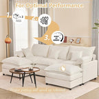 GOSUHI 108" U Shaped Couch, Modular Sectional Sofa, 3-Seater Comfy Cloud Couch - Image 6