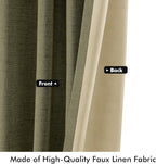 MIULEE 100% Blackout Linen Curtains 42 x 63 Inch Light Olive Green 2 Panels | - Image 6