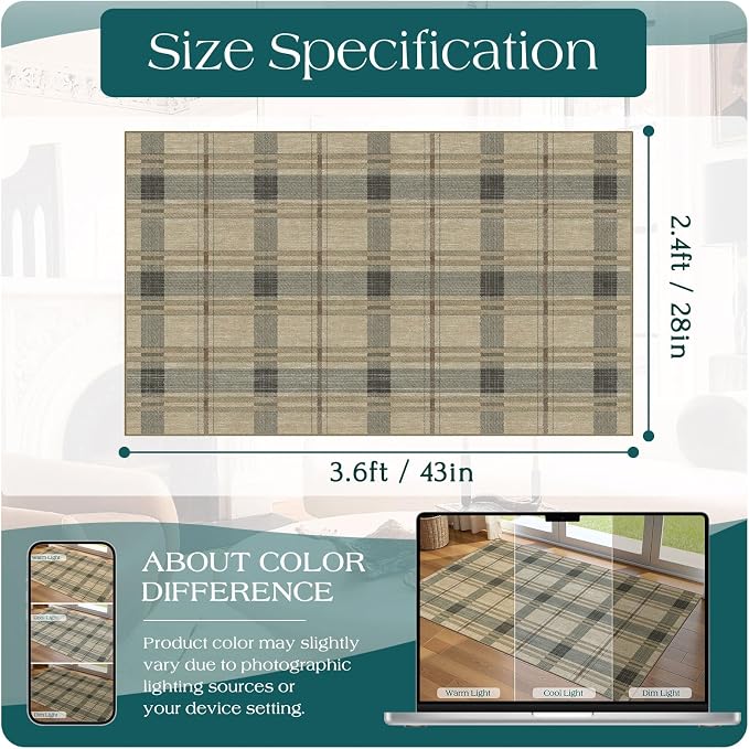 Plaid Outdoor Rug - Image 2