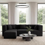 MONVANE 103'' Modular Sectional Sofa, Comfy Teddy Velvet Cloud Couch - Image 2