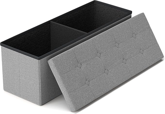 GLAXYFUR 43 Inches Folding Storage Ottoman Bench, Storage Chest, Footrest by GLAXYFUR
