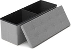 GLAXYFUR 43 Inches Folding Storage Ottoman Bench, Storage Chest, Footrest by GLAXYFUR