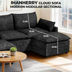 LEVELEVE 112.5" U-Shape Modular Sofa - Image 2