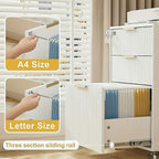 3 Drawers Fluted Mobile File Cabinet - Image 3