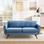 Tbfit 65" W Loveseat Sofa, Velvet Mid Century Modern Love Seat Couches - Image 8