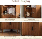 Lxsxlome Fluted Corner Cabinet, 66.928" Tall Corner Floor Cabinet - Image 5