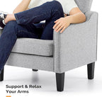 VINGLI Accent Chairs Set of 2 Gray Living Room Chairs Reading Chair - Image 6