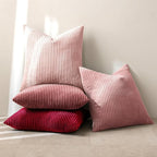 MIULEE Soft Corduroy Decorative Throw Pillow Covers Pink Series 20x20 | Set of 4 - Image 4