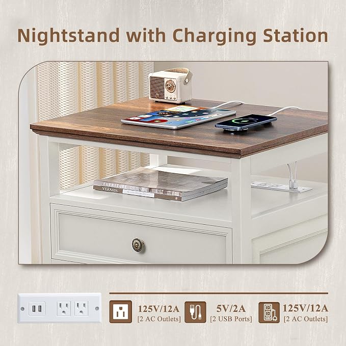 Joaxswe Farmhouse Nightstand Set of 2 - Image 7