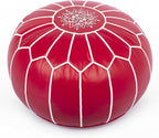 Marrakesh Gallery Genuine Leather Round Pouf Unstuffed by MarrakeshGallery