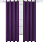 Purple Thermal Blackout Curtains/52 x 95 Inch/Set of 2 Panels Room Darkening - Image 2