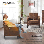VINGLI Accent Chairs Set of 2 Living Room Chairs Rustic Reading Chair - Image 4