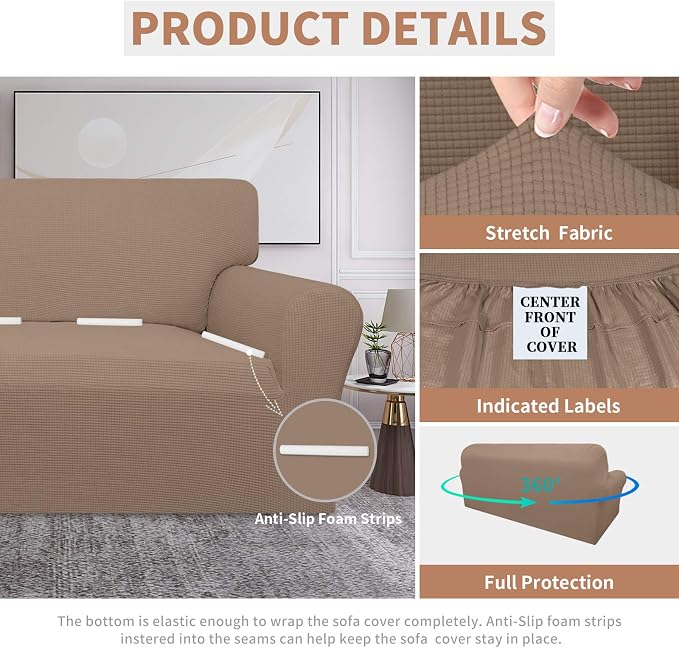 Easy-Going 100% Waterproof Couch Cover, 3 Cushion Couch Slipcover - Image 4