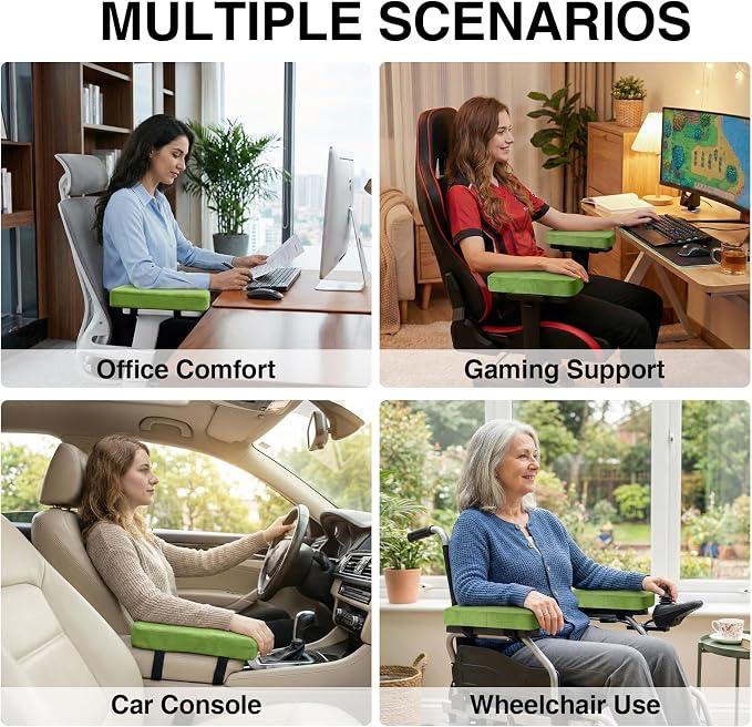 Smiry Ergonomic Office Chair Armrest Pads, Memory Foam Arm Rest Covers - Image 7