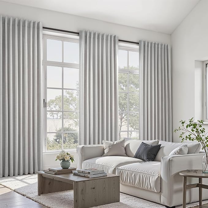 Linen Blackout Curtains 70 Inches Extra Wide 84 Inch Long - Image 3