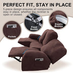 5-Piece Recliner Sofa Covers, Stretch Geometric Strokes Jacquard Recliner Sofa - Image 4