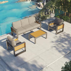 Aoxun Aluminum Outdoor Patio Furniture Set, 2 Seats Metal Sectional Patio - Image 6