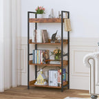 HCHQHS 4 Tier Bookshelf, Adjustable Industrial Bookcase, Vertical Tall Book - Image 6