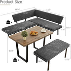 HIPIHOM 3-Piece Corner Dining Table Set - Image 3