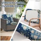 CALBODE 12Pcs Stretch Patio Cushion Cover, Printed Couch & Sofa Slipcovers - Image 3