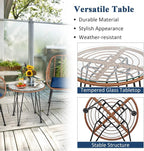 Tangkula 3 Pieces Patio Conversation Bistro Set, Outdoor Wicker Furniture - Image 6